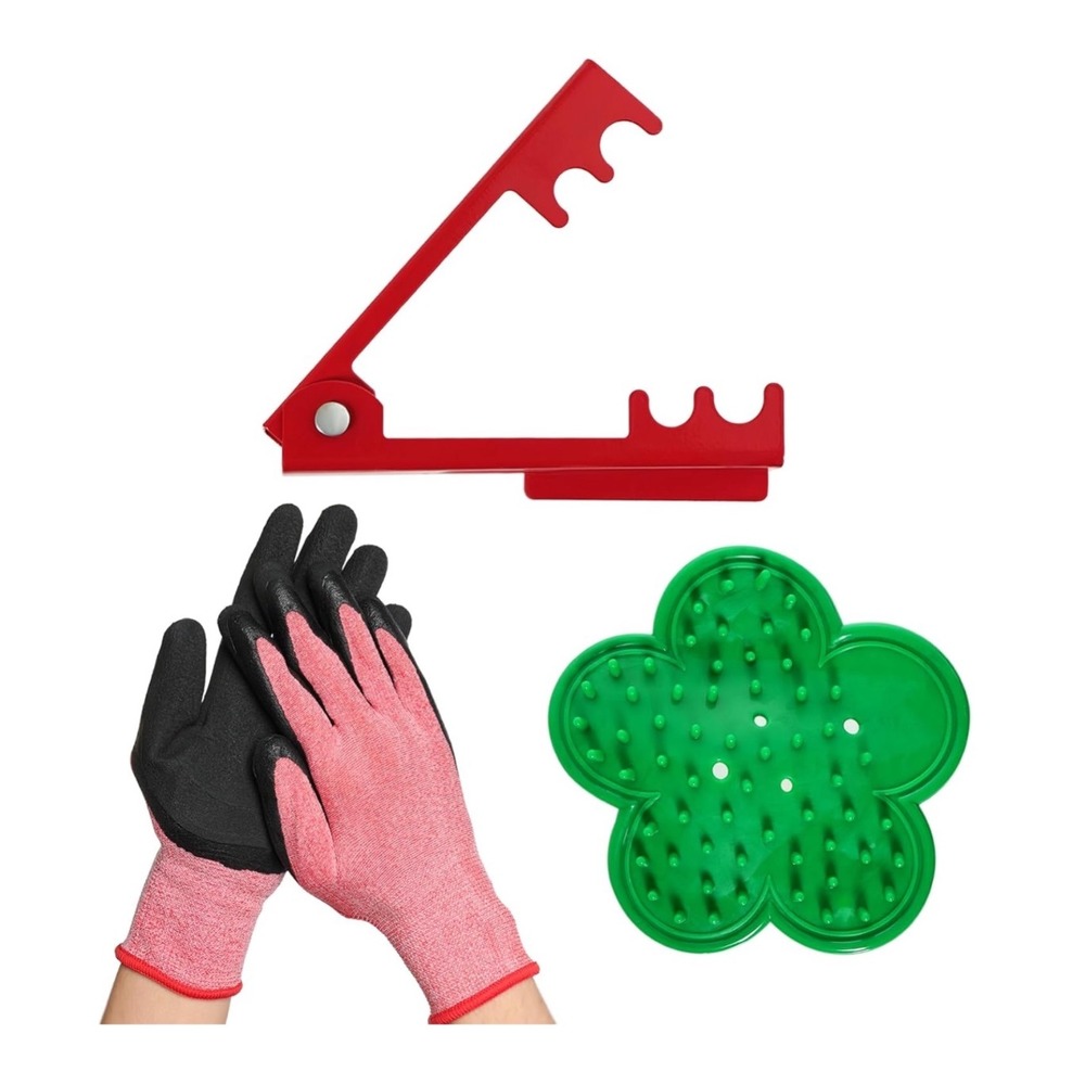 Flower Rose Thorn Stripper‎ Tool Kit Leaf Remover Garden Gloves 3 Pcs